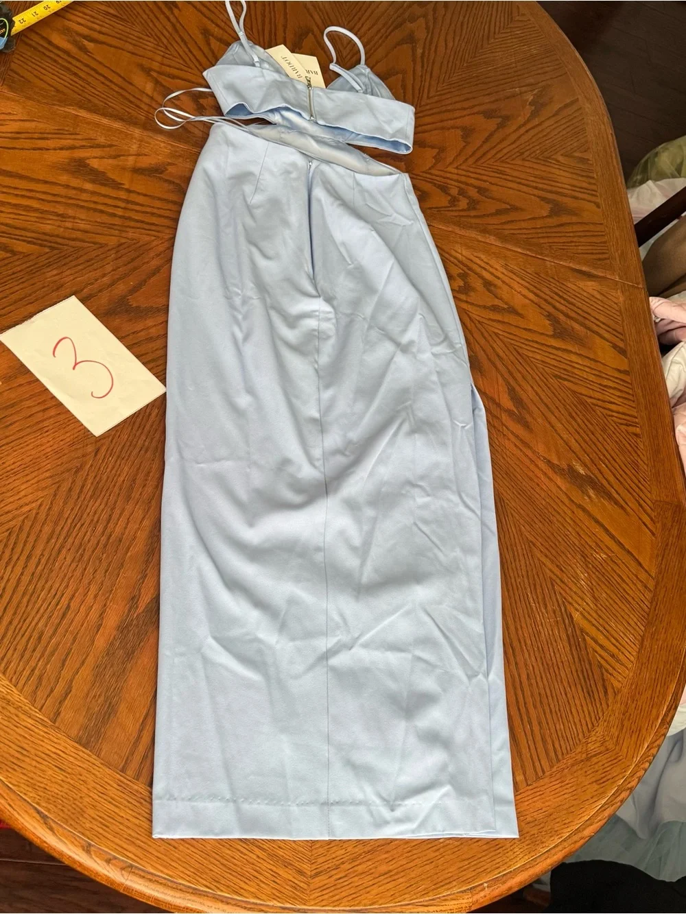 Bardot cut out slit midi in light blue NWT SZ XS